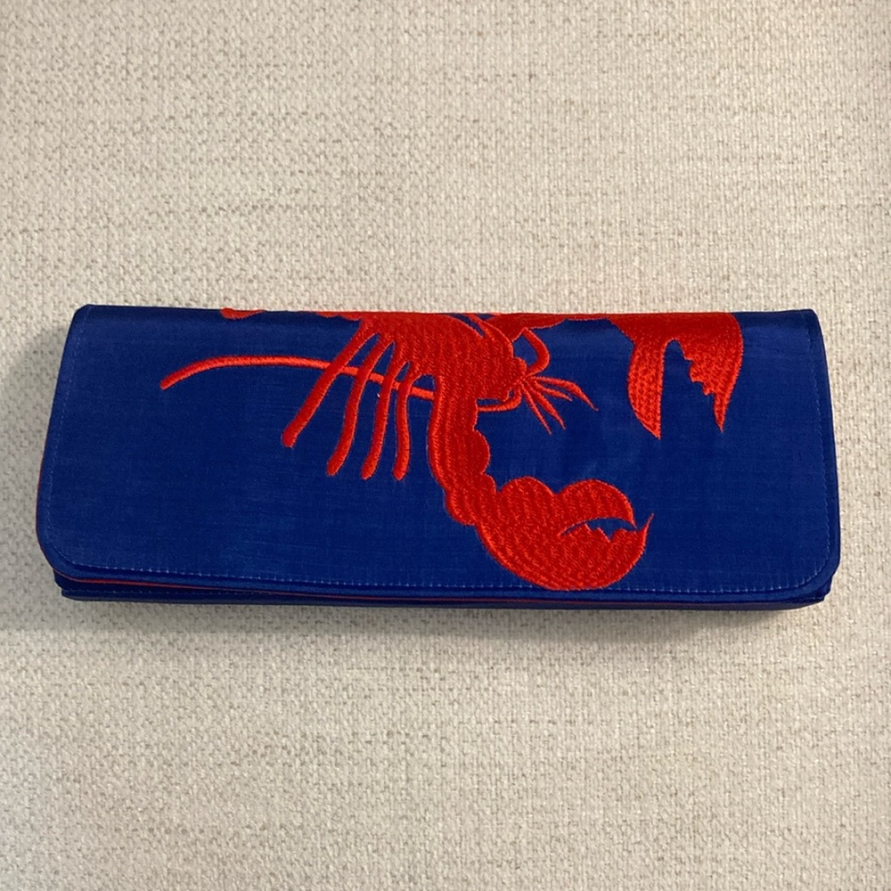 Nautical clutch- royal blue/red.